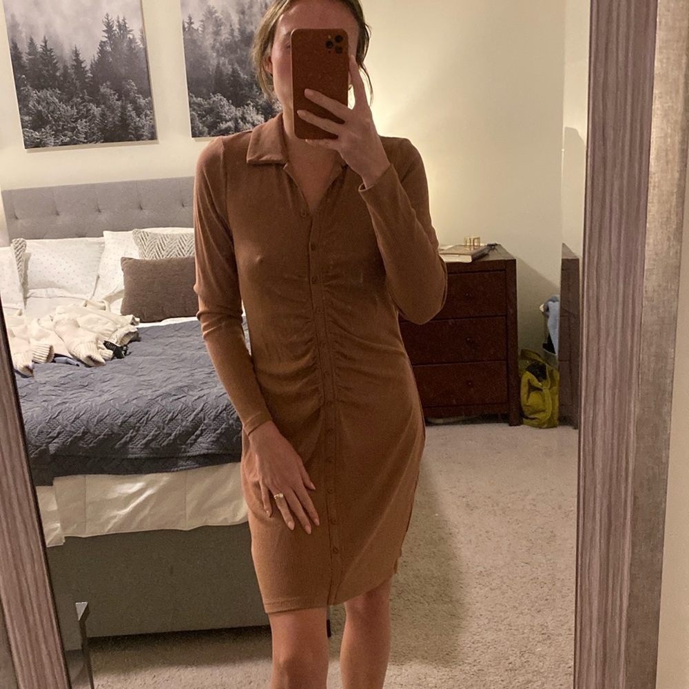 Cotton button front dress